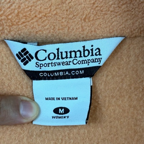 Columbia Jacket Womens Medium Orange Full Zip Fleece Sweater Long Sleeve Zipper - Picture 6 of 12