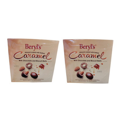 Beryl s Salted Caramel Almond Milk Chocolate Biscuit Balls 60g x2 Boxes Halal