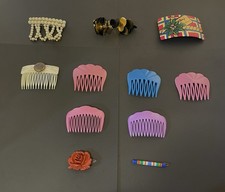 Vintage Barrettes Combs Clasp France USA Hong Kong Hair Accessories Lot of 11