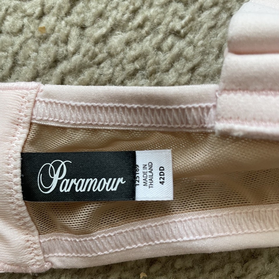 Paramour Bra Womens 42DD Beige Black Lace Padded Underwire Push Up ...