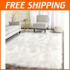 Plush Fuzzy White Fur Rug 4x6, Bedroom Playroom Luxury Decor