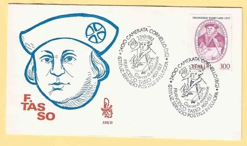 FDC NV VENETIA No. 539 Postal Service Institution Francesco Tasso - 23 X 1982