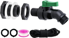 Rain Barrel Spigot Kit High Flow Valve Core Water Tank Faucet Pvc Bulkhead Fitti