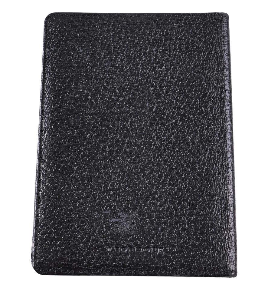 Billetera de viaje Levenger de cuero granulado negro pasaporte billetes doble pliegue Foto 3 de 4