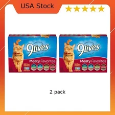 9Lives Meaty Favorites Variety Pack Wet Cat Food, 5.5 oz. Cans, 2 pack
