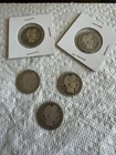 Five Barber Quarters all 0.9 silver