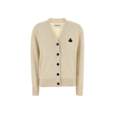 Isabel Marant 26SS KARINA Logo Cardigan Light Grey CA0104FA C1L17E 151009030