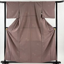 JAPANESE KIMONO FINE PATTERN ASH PURPLE 160.5cm 5 ft 3 in PURE SILK BB6997