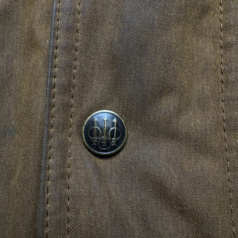 Chaqueta de Campo Beretta De Colección Encerada Para Hombres 2XL Marrón Acolchada Forrada A Presión Cremallera Completa Foto 4 de 4