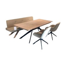 Anrei Essgruppe Vivo Esstisch Asteiche Massiv Weiß Geölt