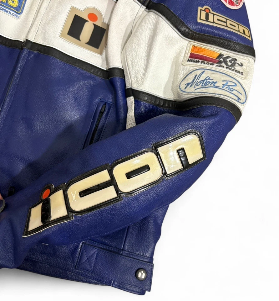 Vintage Icon Roadster Motorcycle Jacket Measurements Shown - Image 3 of 4