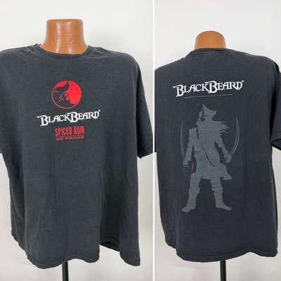 Vintage Blackbeard Spiced Rum Shirt XL Pirate Graphic 86 Proof Cocktail Drink