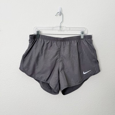 Nike Size Large L Gray Pull-On Dri-Fit Built-in-Brief Tempo Running Shorts NWT