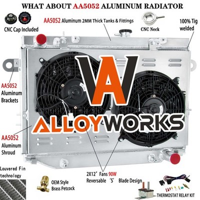 4 Row Radiator Shroud Fan fit 1998-2003 Toyota Landcruiser 100 FZJ105R HDJ100R