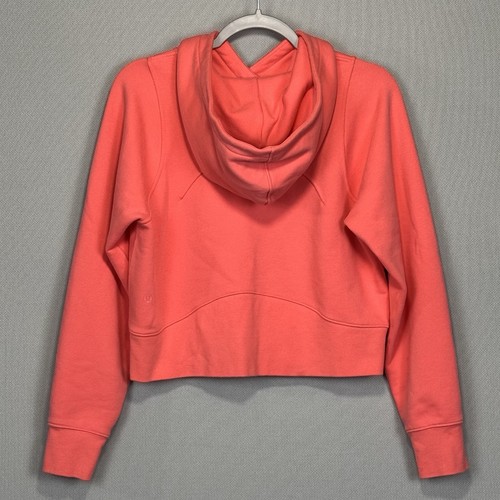 Lululemon Loungeful Cropped Hoodie Pullover Sweatshirt Womens 6 Raspberry Cream - Picture 2 of 7