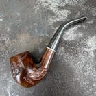 Vtg FISHERMAN Spot Carved Bent Billiard Pipe w/ Briar Bowl ITALY 5"