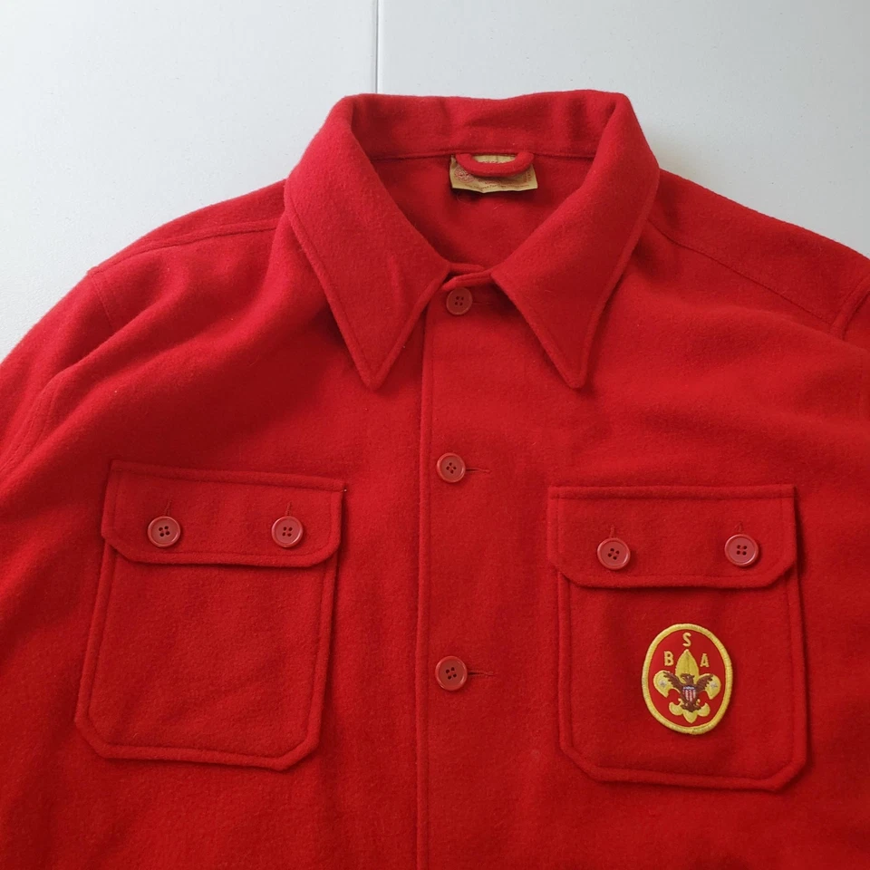 Boy Scouts Of America Chaqueta Para Hombres Extra Grande Rojo Mezcla de Lana Jac Camisa Uniforme Foto 2 de 4