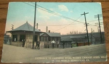 Homestead Pennsylvania PA Carnegie Steel Works Mill c1910 Vintage Postcard S4