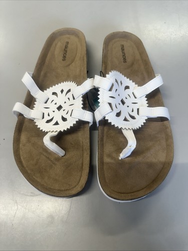 Maurices White Women's Sandals Alyssa Footbed style size 10