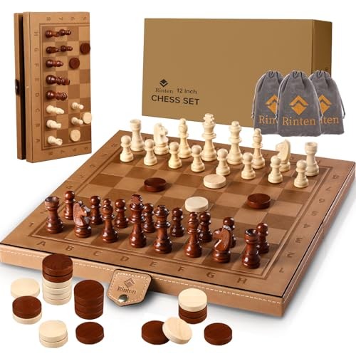 Chess Set Board for Kids & Adults, 12" Travel Magnetic 12 Inch Magnetic Yellow - Bild 1 von 6