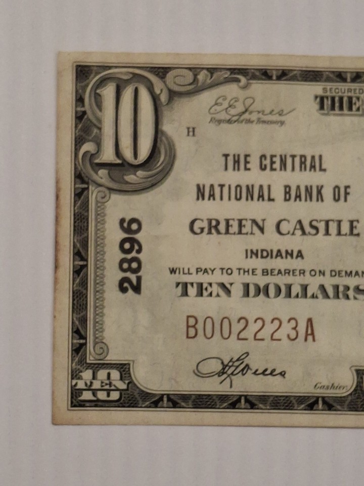 1929 10 Central NB Of Green Castle Indiana National Currency Charter 1929-10-central-nb-of-green-castle-indiana-national-currency-charter