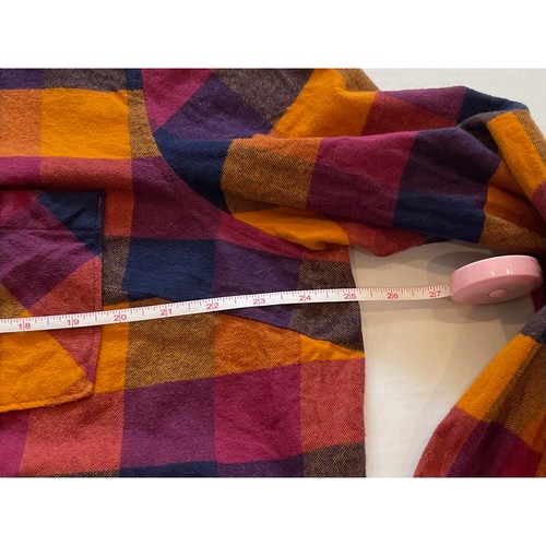 Natural Reflections Orange, Brown Plaid Flannel Button Down Shirt, Size 1X - Picture 9 of 10