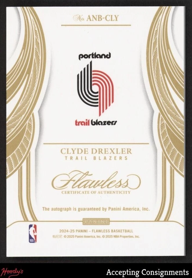 2024-25 Panini Flawless All-NBA Ink #27 Clyde Drexler AUTO 15/25 Blazers - Image 2 of 2