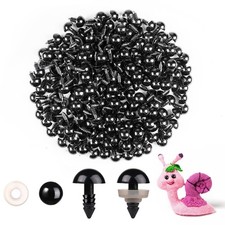 400pcs 10mm Safety Eyes for Amigurumi with Washers Plastic Black Safety Eyes ...