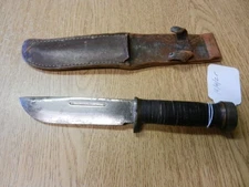 Vintage Cattaraugus 2250 WWII Fighting Knife W/ Sheath 10 1/2" Long Used