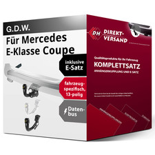 Anhängerkupplung abnehmbar + E-Satz 13pol für E-Klasse Coupe 09- neu