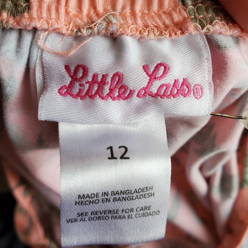 Little Lass Girls Tropical Floral Romper 12 Shorts Pink Green NEW - Picture 6 of 9