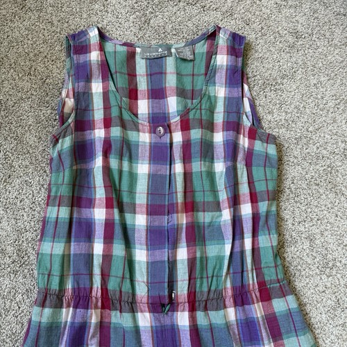 Liz Claiborne Dresses Vintage Plaid Sleeveless Romper Women's Size 10 - Picture 2 of 5