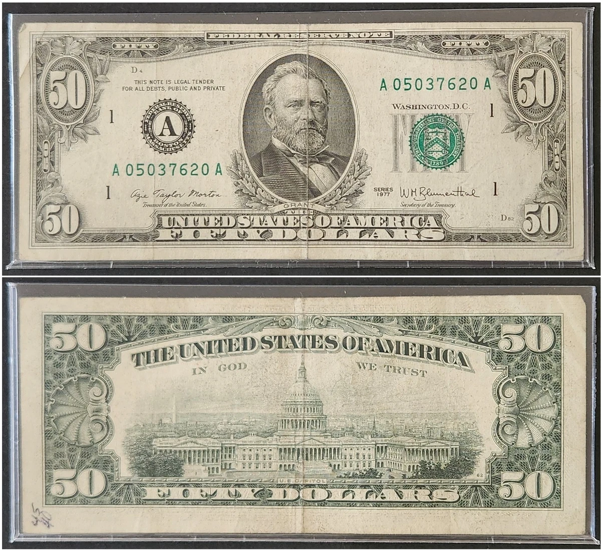 Circulated $50 1977 US Federal Reserve Small Notes for sale | eBay