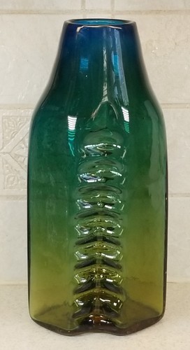Blenko Glas nicht katalogisiert Hank Adams Einzug Prise mehrfarbig 12" abstrakte Vase