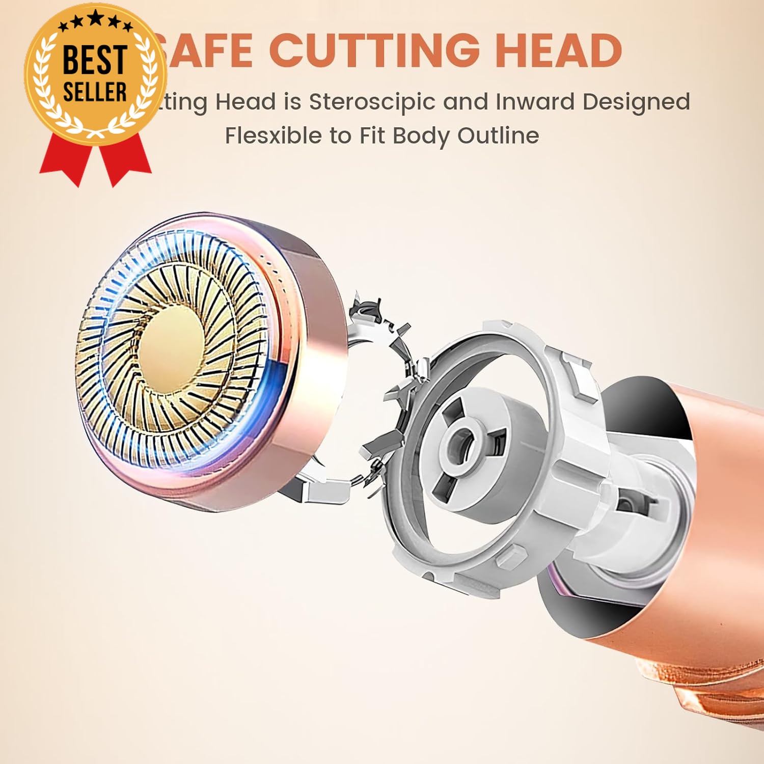 Painless Facial Hair Remover for Women Rechargeable with 2 Replacement Heads