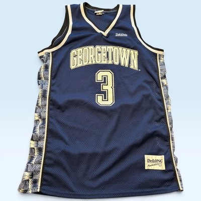 Georgetown Hoyas Jersey Mens Large Navy Blue NCAA College Basketball DeLong #3