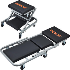 36in Z Creeper Seat 2 in 1 Mechanic Creeper 300lb Capacity Garage Shop Stool