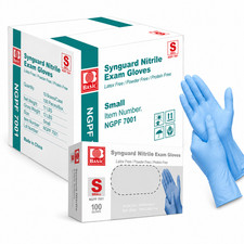 1000 Small Blue Nitrile Exam Gloves, 3.5 Mil, Latex-Free PAST DATE 06/2026