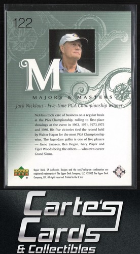 Jack Nicklaus 2002 Upper Deck SP auténtico #122 1480/3499 - Imagen 2 de 2