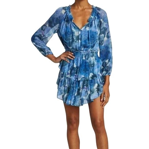 Vestido de fantasía LoveShack Popover 100 % seda zafiro baya mini para mujer talla pequeña Foto 4 de 4