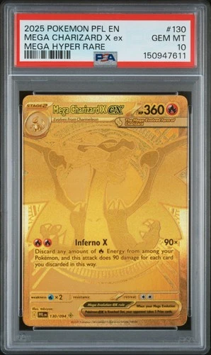 2025 POKEMON PFL EN-PHANTASMAL FLAMES MEGA HYPER RARE MEGA CHARIZARD X EX PSA 10