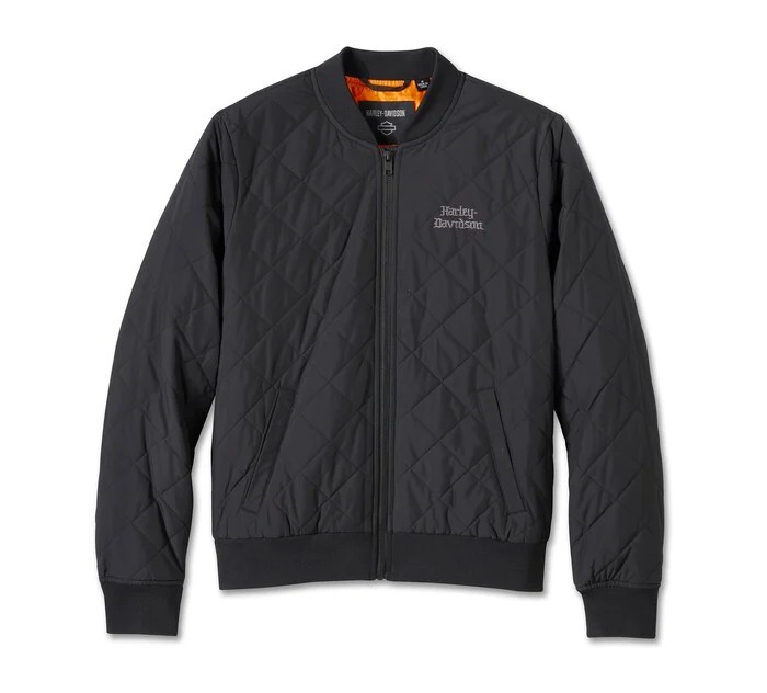 Summer 18 rose商品 Harley Davidson Women's Old English Rose Quilted Bomber