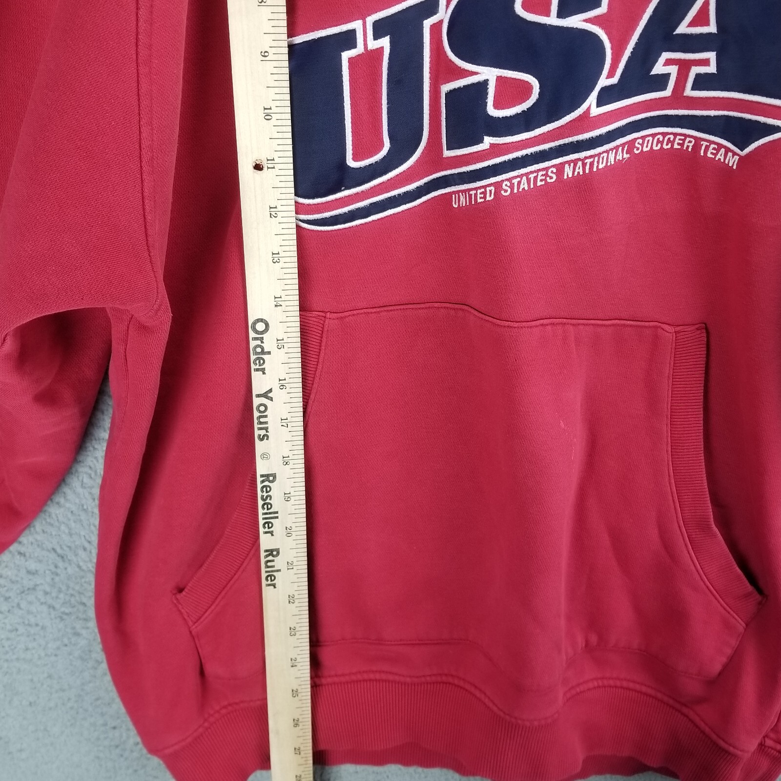 Vintage Nike Center Swoosh USA Soccer Hoodie Red Olym… Gem