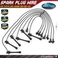 7x Spark Plug ignition Wire Sets for Toyota Land Cruiser 1993 1994-1997 L6 4.5L