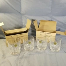 Vintage W M DALTON French Lead Crystal OLD FASHIONED TUMBLER Set of 4 in BOX