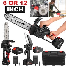 500/900W Cordless Electric Chainsaw Handheld Chain Saw Battery Power Wood Cutter