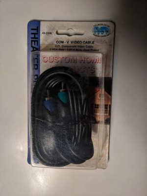 6 FT Theater-Pro 3 RCA Composite Male to Male Audio Video AV Cable VCR DVD 