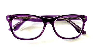 MUSE 51-000068 NEW PURPLE-CLEAR OVAL UNISEX FULL RIM EYEGLASSES FRAMES 47-16-130