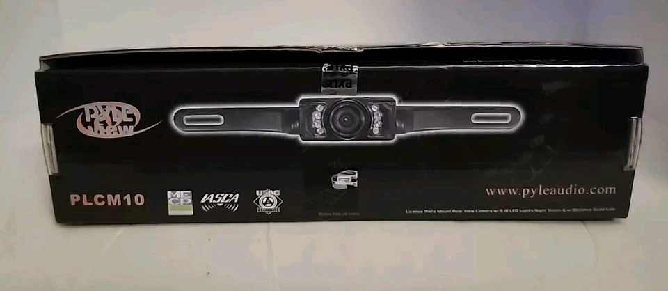PYLE PLCM10 License Plate Mount Rear View Backup Cam.DistScale.NightVis.Black - Image 3 of 4
