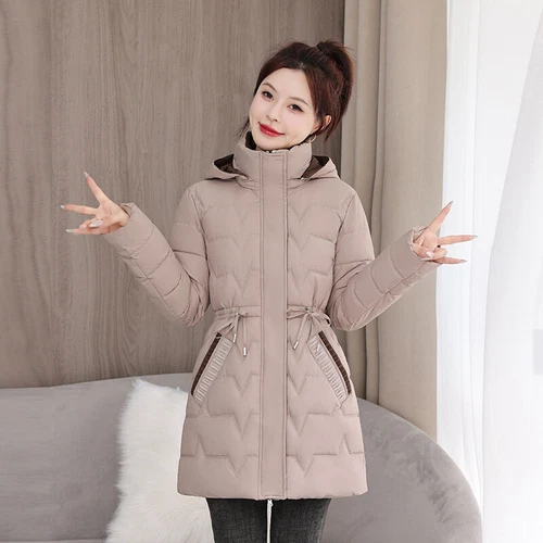 Women’s Winter Down Cotton Parka Quilted Coat Ladies Warm Hooded Padded Jackets - Bild 12 von 23